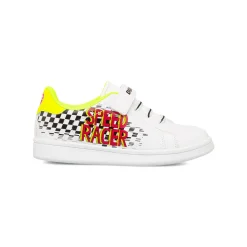 Sneakers da ragazzo bianche con dettagli e stampa Ducati