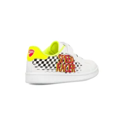 Sneakers da ragazzo bianche con dettagli e stampa Ducati