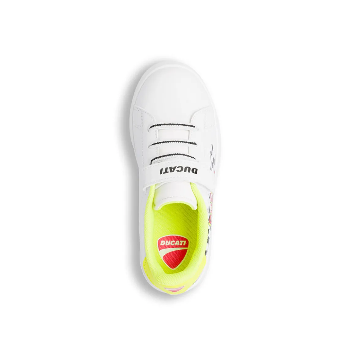 Sneakers da ragazzo bianche con dettagli e stampa Ducati