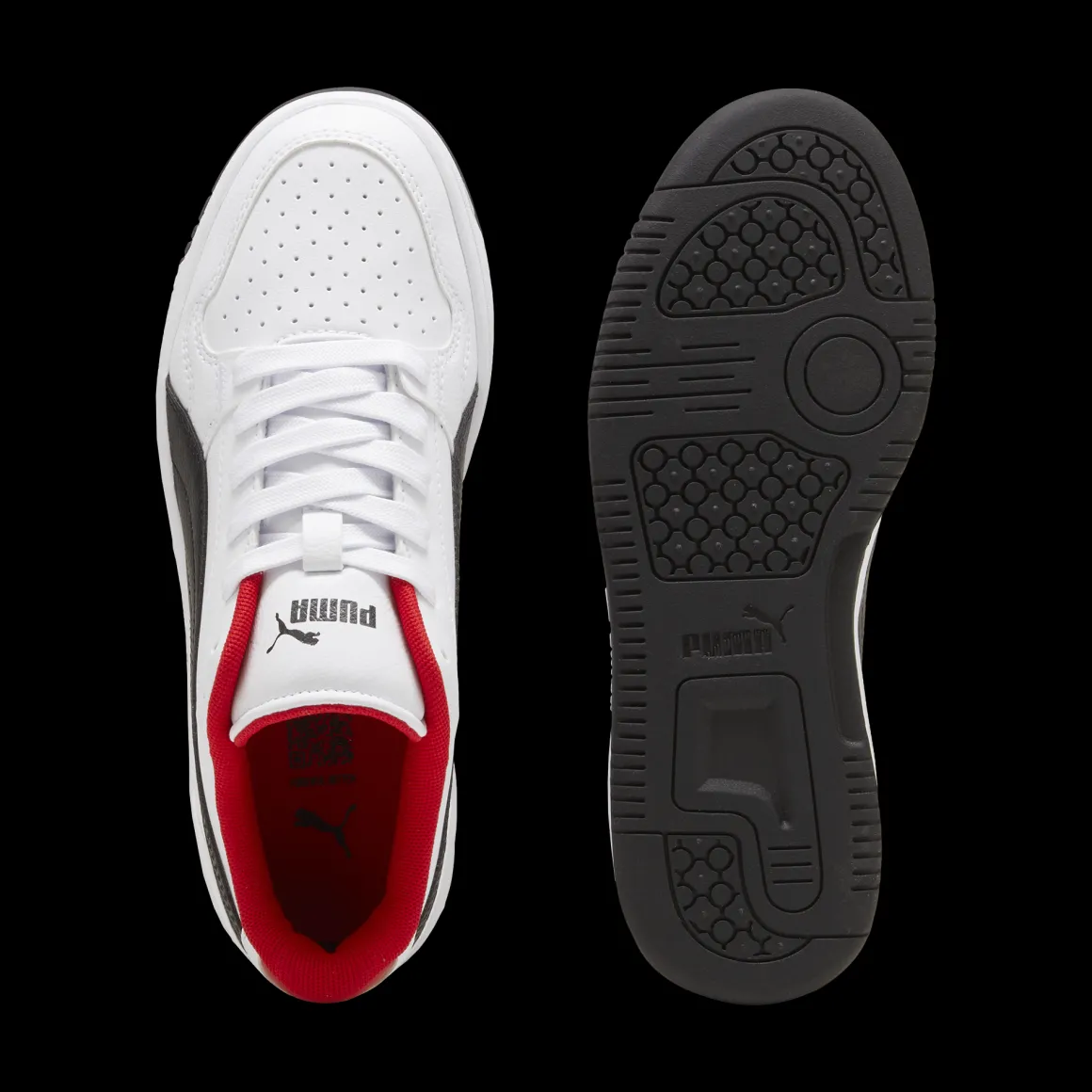 Sneakers da ragazzo bianche con inserti rossi e neri Puma Reb-L