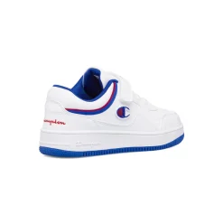 Sneakers da ragazzo bianche cobn dettagli blu e rossi Champion Rebound Low