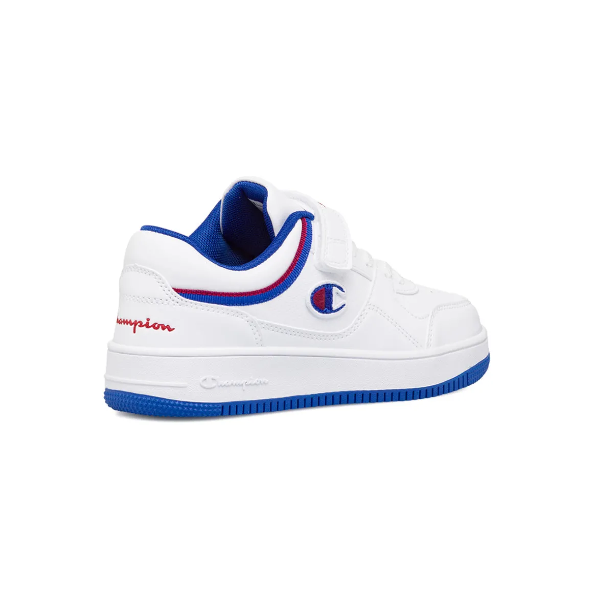 Sneakers da ragazzo bianche cobn dettagli blu e rossi Champion Rebound Low