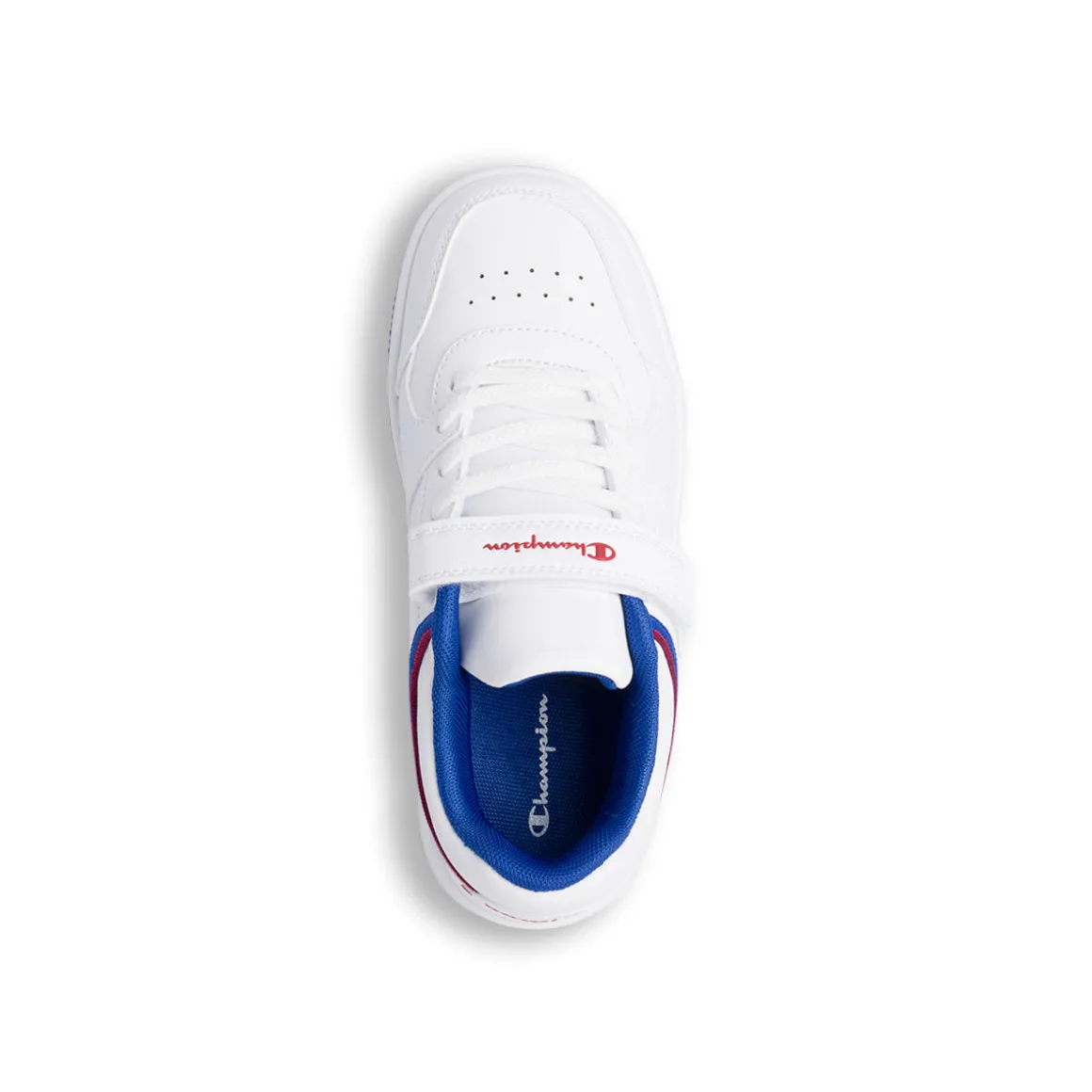 Sneakers da ragazzo bianche cobn dettagli blu e rossi Champion Rebound Low