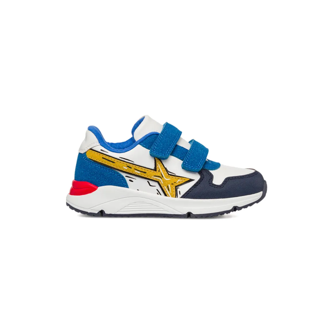 Sneakers da ragazzo bianche e blu con dettaglio Space Boy