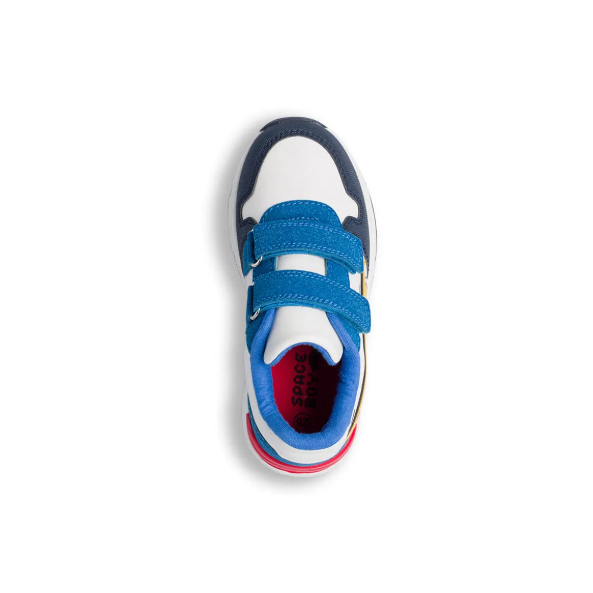 Sneakers da ragazzo bianche e blu con dettaglio Space Boy