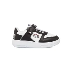 Sneakers da ragazzo bianche con dettagli neri e logo Soprani Sport