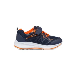 Sneakers da ragazzo blu con dettagli arancioni Jog