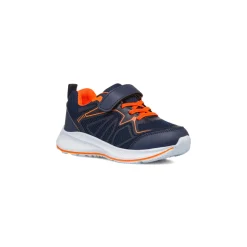Sneakers da ragazzo blu con dettagli arancioni Jog