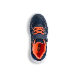 Sneakers da ragazzo blu con dettagli arancioni Jog