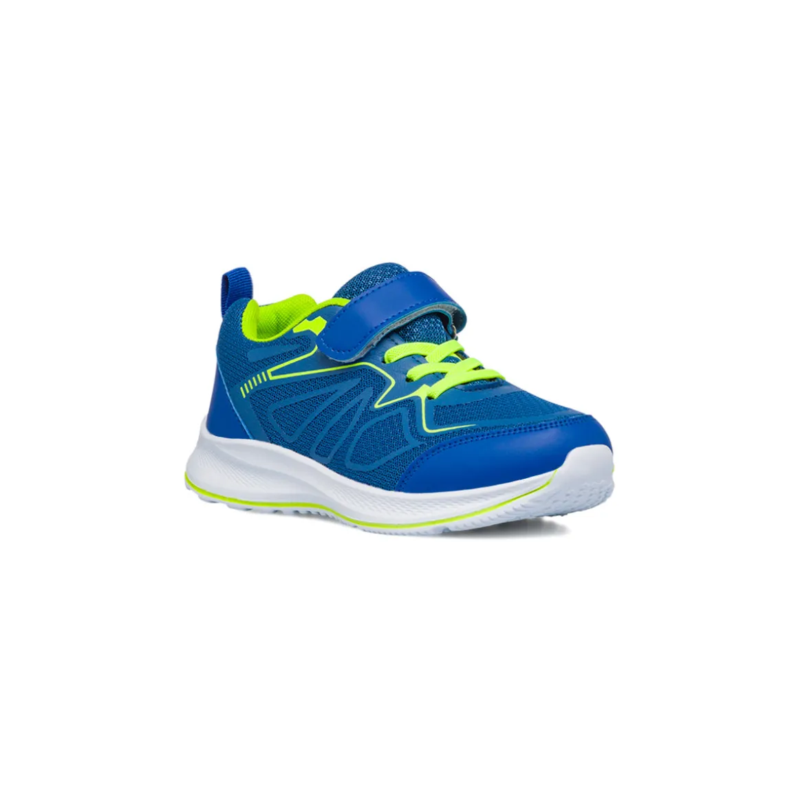 Sneakers da ragazzo blu con dettagli verde lime Jog