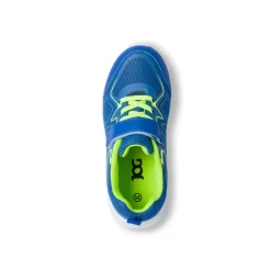 Sneakers da ragazzo blu con dettagli verde lime Jog