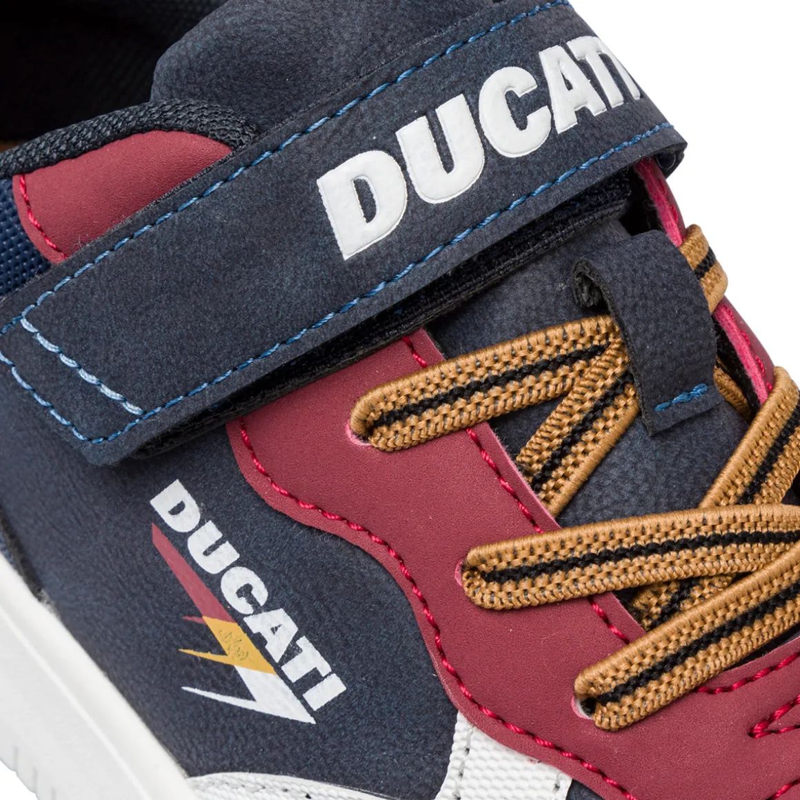Sneakers da ragazzo blu navy con logo Ducati