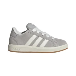 Sneakers da ragazzo e ragazza grigie in pelle effetto scamosciato adidas Grand Court 00s