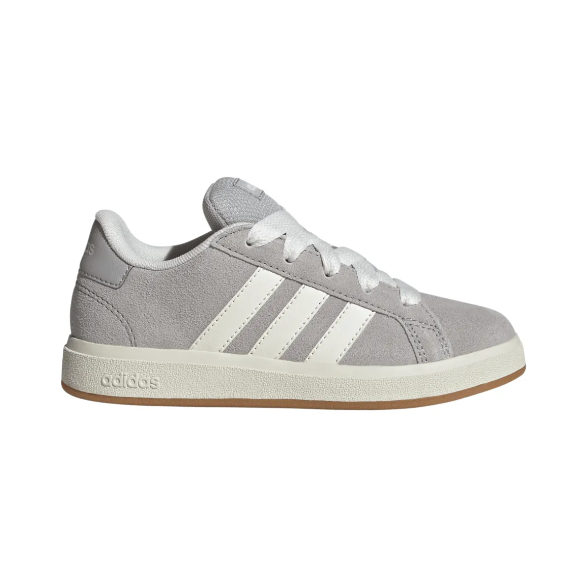 Sneakers da ragazzo e ragazza grigie in pelle effetto scamosciato adidas Grand Court 00s