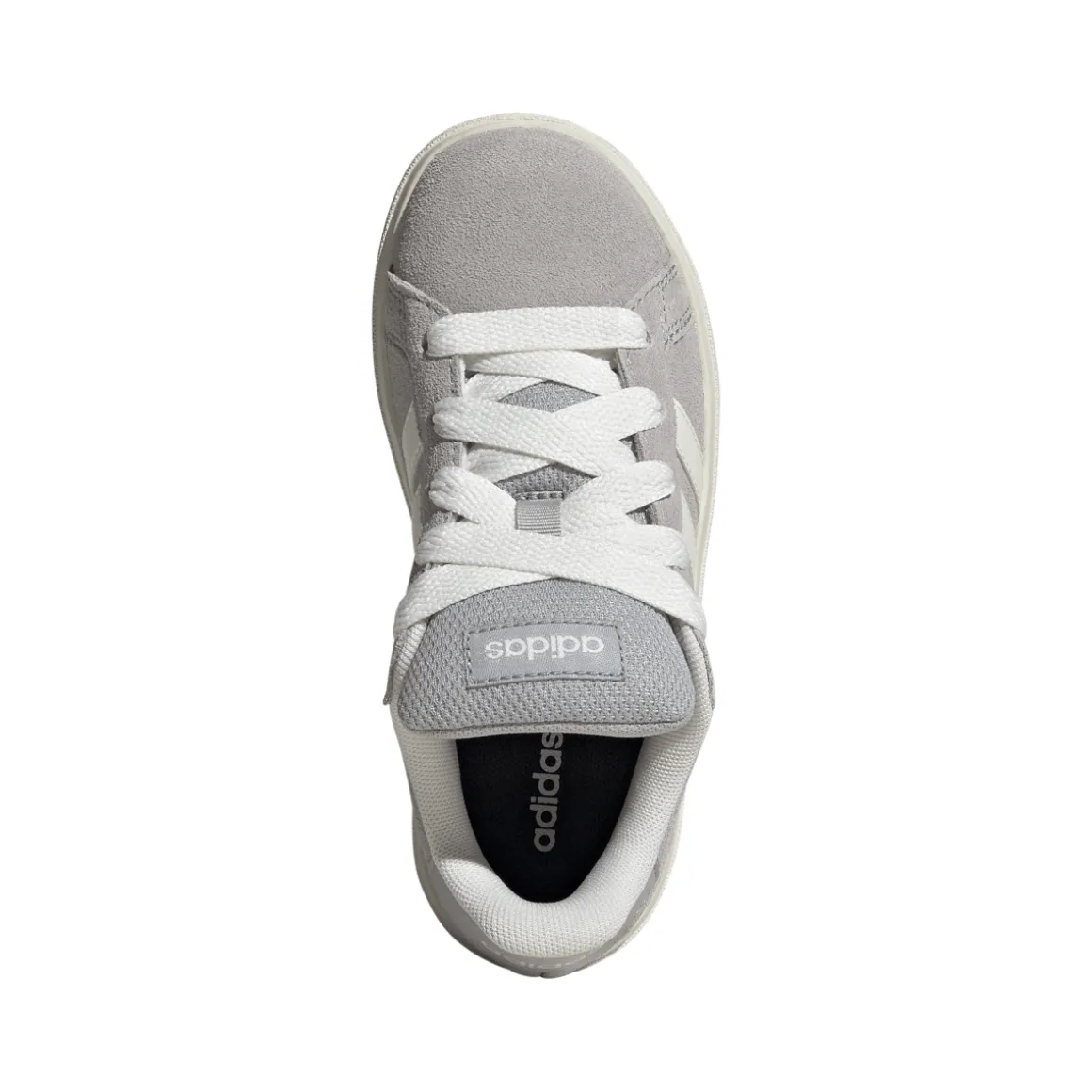 Sneakers da ragazzo e ragazza grigie in pelle effetto scamosciato adidas Grand Court 00s