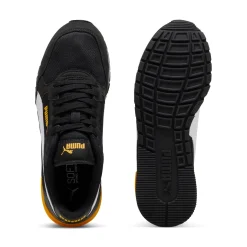 Sneakers da ragazzo nere con dettagli gialli Puma Runner V4