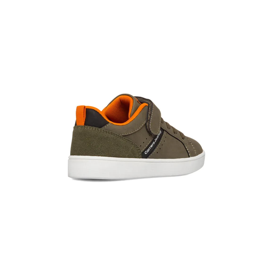 Sneakers da ragazzo verde militare con inserti arancioni Carrera Jeans