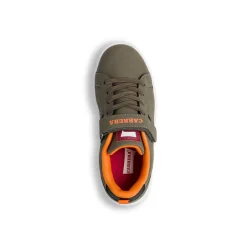 Sneakers da ragazzo verde militare con inserti arancioni Carrera Jeans