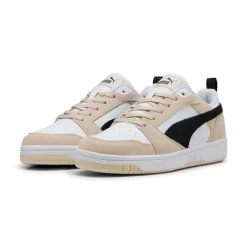 Sneakers da uomo beige e bianche con dettagli effetto scamosciato Puma Rebound v6 Low