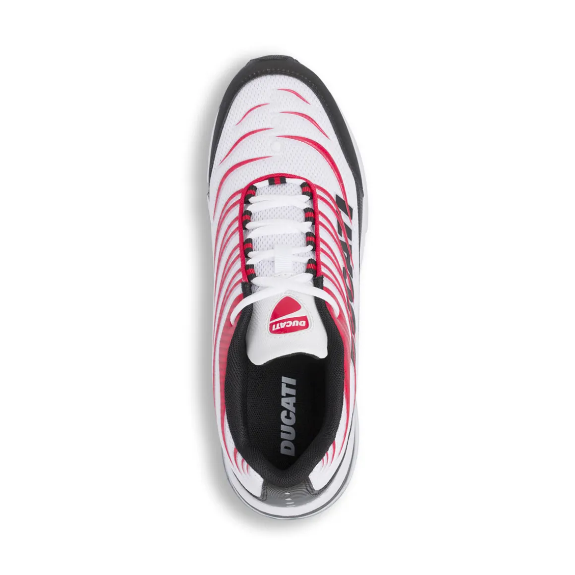 Sneakers da Uomo Bianche con Dettagli Rossi e Neri Suola Ammortizzata Ducati
