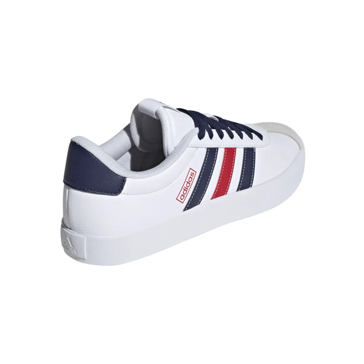 Sneakers da uomo bianche con dettagli blu e rossi adidas VL Court 3.0