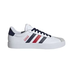 Sneakers da uomo bianche con dettagli blu e rossi adidas VL Court 3.0