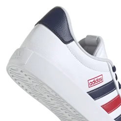 Sneakers da uomo bianche con dettagli blu e rossi adidas VL Court 3.0