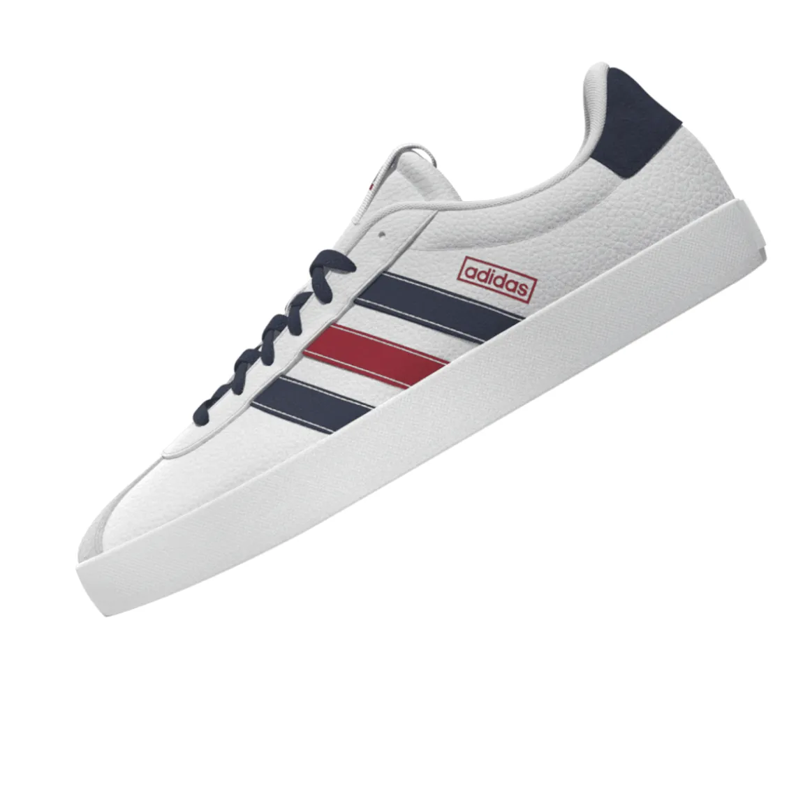 Sneakers da uomo bianche con dettagli blu e rossi adidas VL Court 3.0