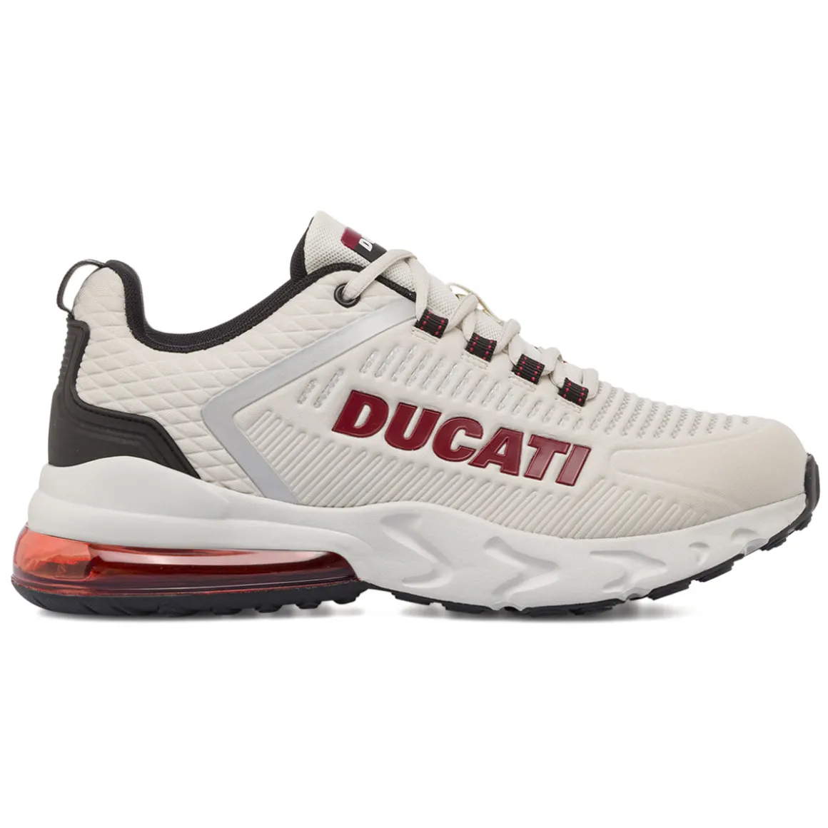 Sneakers da Uomo Bianche con Maxi Logo Rosso Ducati