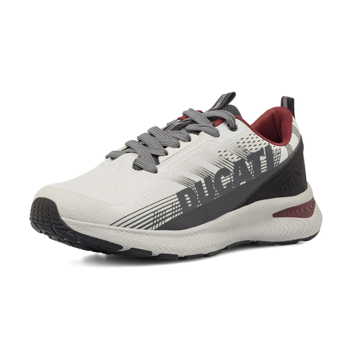 Sneakers da Uomo Bianche con Dettagli Neri e Bordeaux Ducati