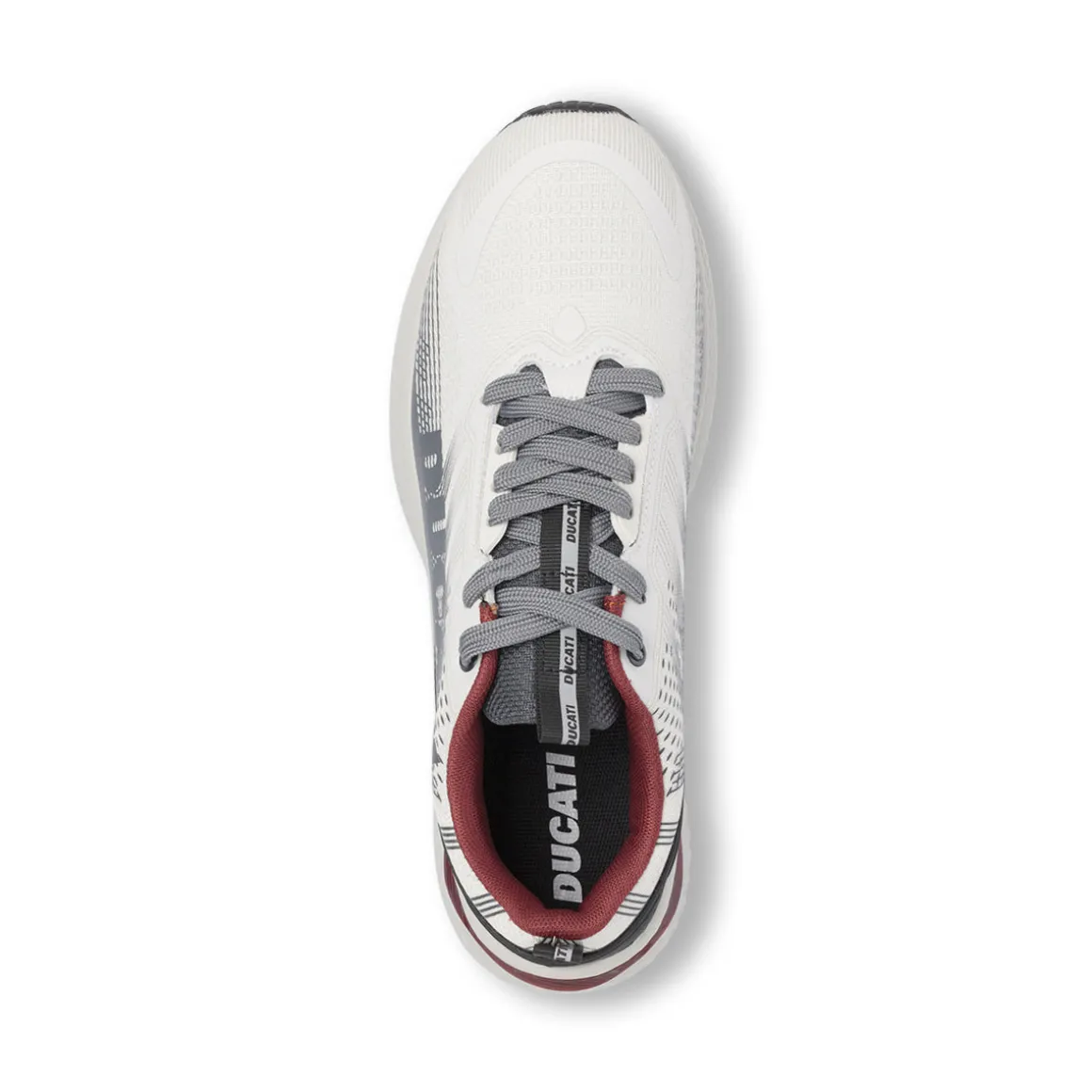 Sneakers da Uomo Bianche con Dettagli Neri e Bordeaux Ducati