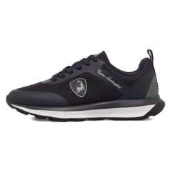 Sneakers da uomo blu con logo e dettagli grigi Tonino Lamborghini