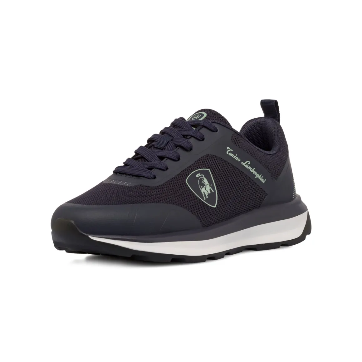 Sneakers da uomo blu con logo e dettagli grigi Tonino Lamborghini