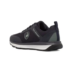 Sneakers da uomo blu con logo e dettagli grigi Tonino Lamborghini