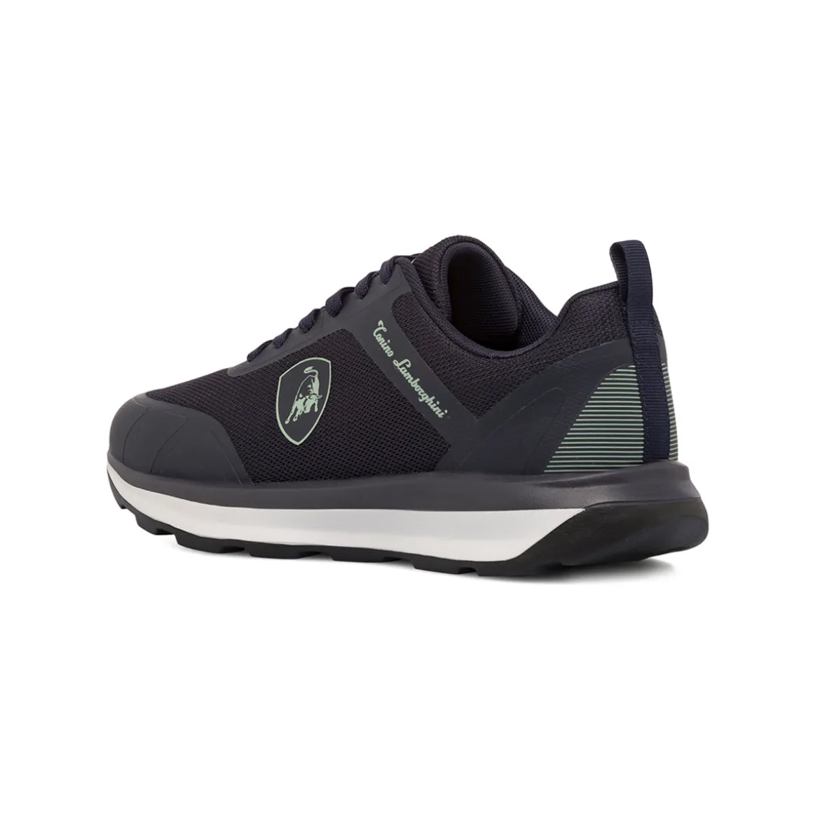 Sneakers da uomo blu con logo e dettagli grigi Tonino Lamborghini