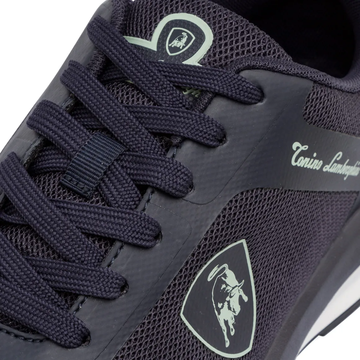 Sneakers da uomo blu con logo e dettagli grigi Tonino Lamborghini