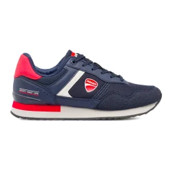 Sneakers da uomo blu con dettagli rossi e bianchi Ducati