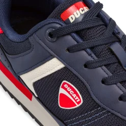 Sneakers da uomo blu con dettagli rossi e bianchi Ducati