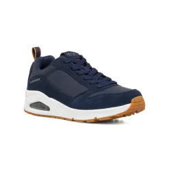 Sneakers da uomo blu navy in pelle con ammortizzazione ad aria Skechers Uno