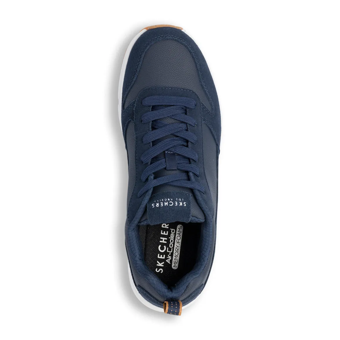 Sneakers da uomo blu navy in pelle con ammortizzazione ad aria Skechers Uno