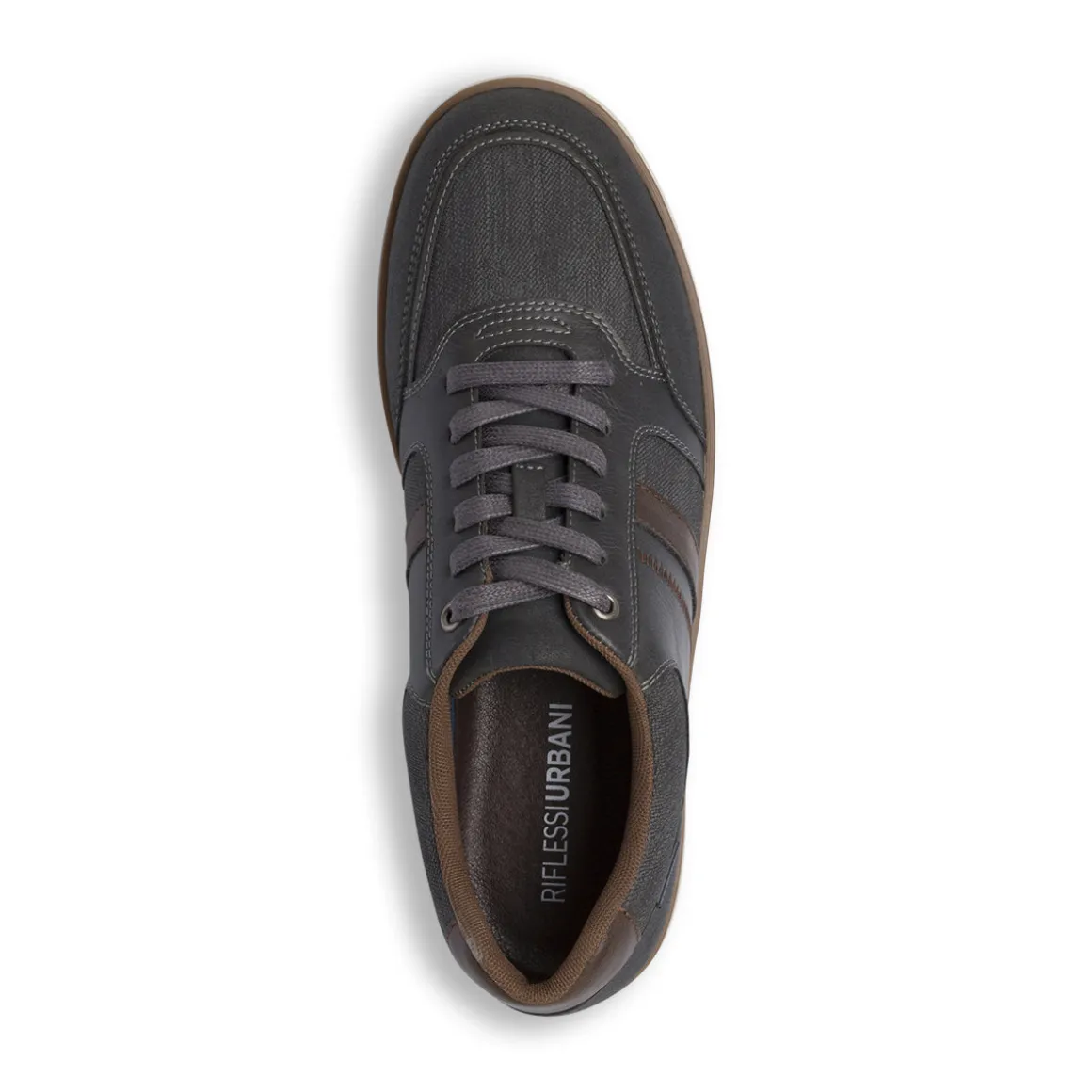 Sneakers da Uomo Grigie con Dettagli Marroni Riflessi Urbani