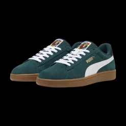 Sneakers da uomo in pelle verde scuro con logo Puma Smash 3.0