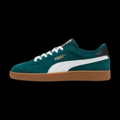 Sneakers da uomo in pelle verde scuro con logo Puma Smash 3.0