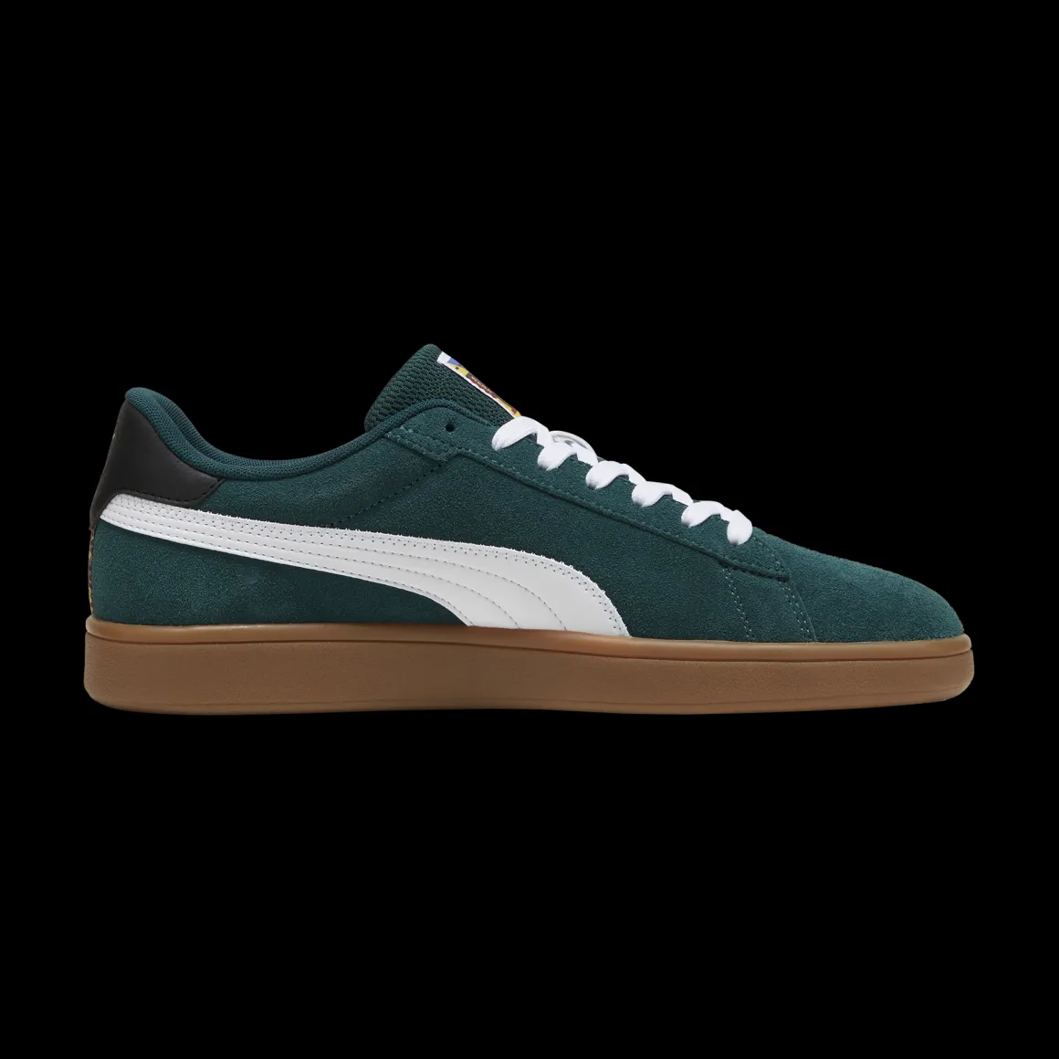 Sneakers da uomo in pelle verde scuro con logo Puma Smash 3.0
