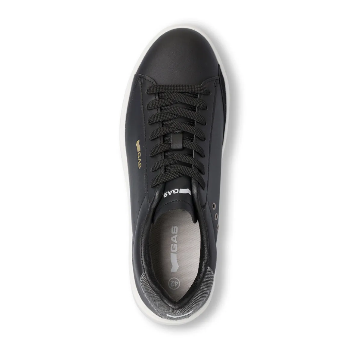 Sneakers da Uomo Nere con Suola Bianca Gas