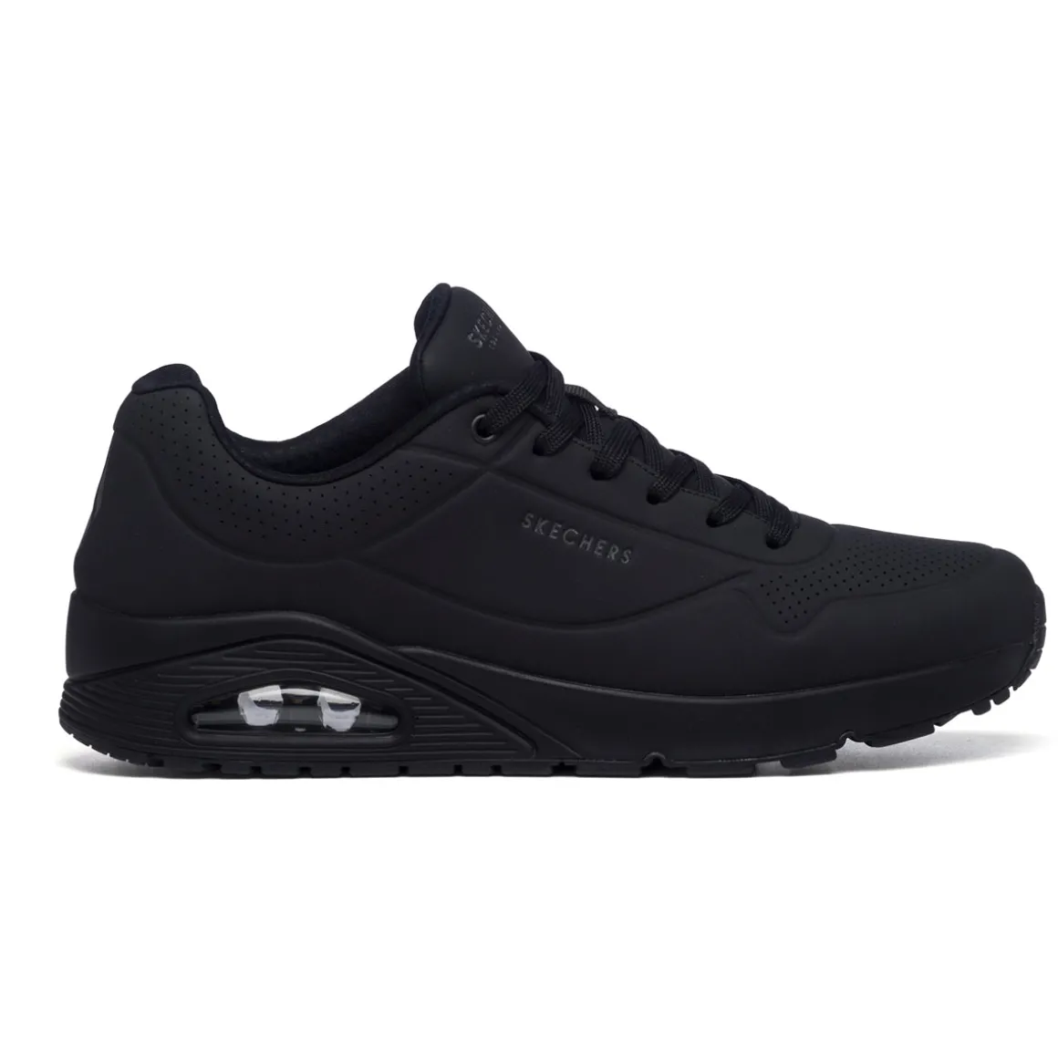 Sneakers da uomo nere con suola ad aria Skechers Uno