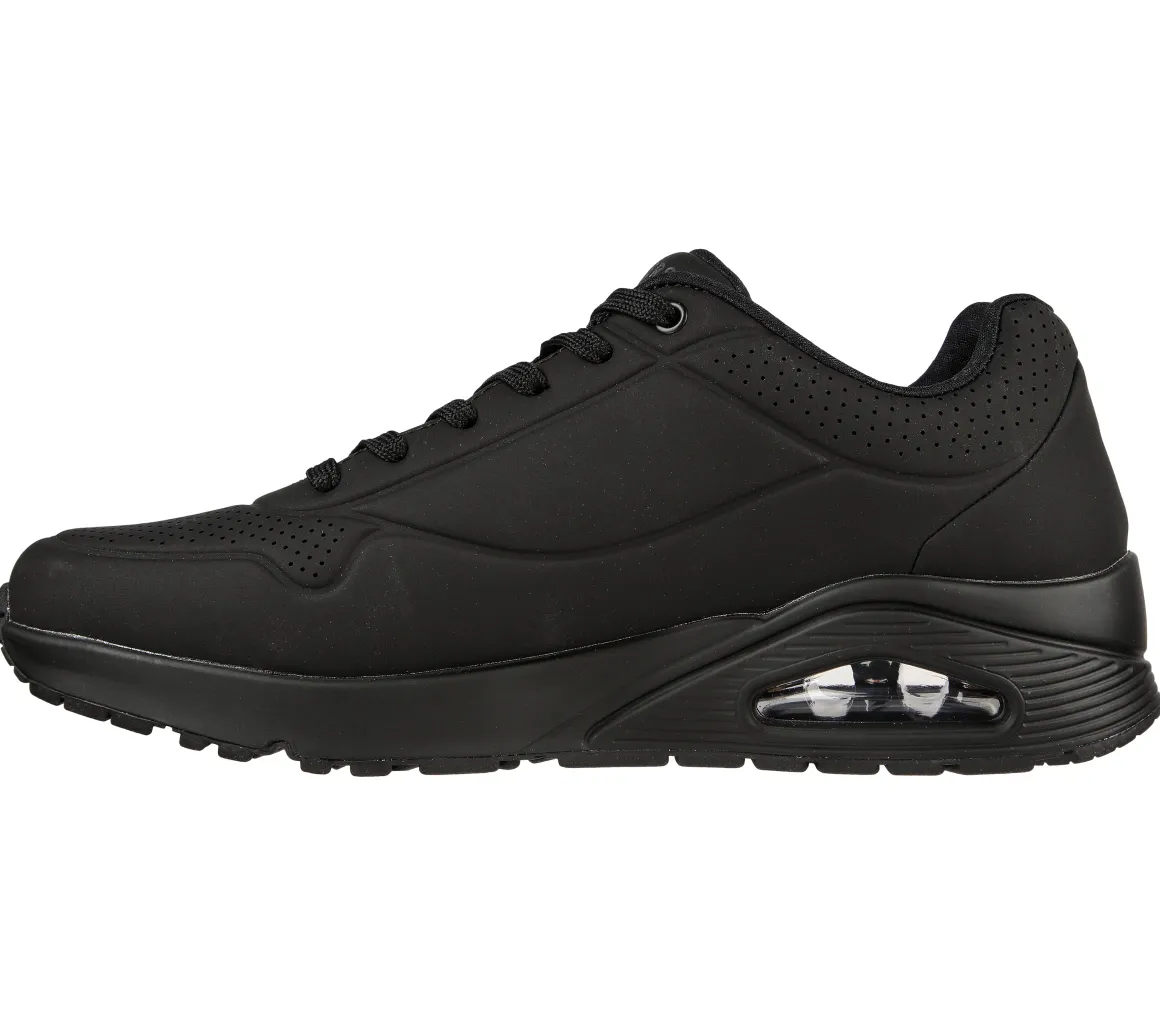 Sneakers da uomo nere con suola ad aria Skechers Uno