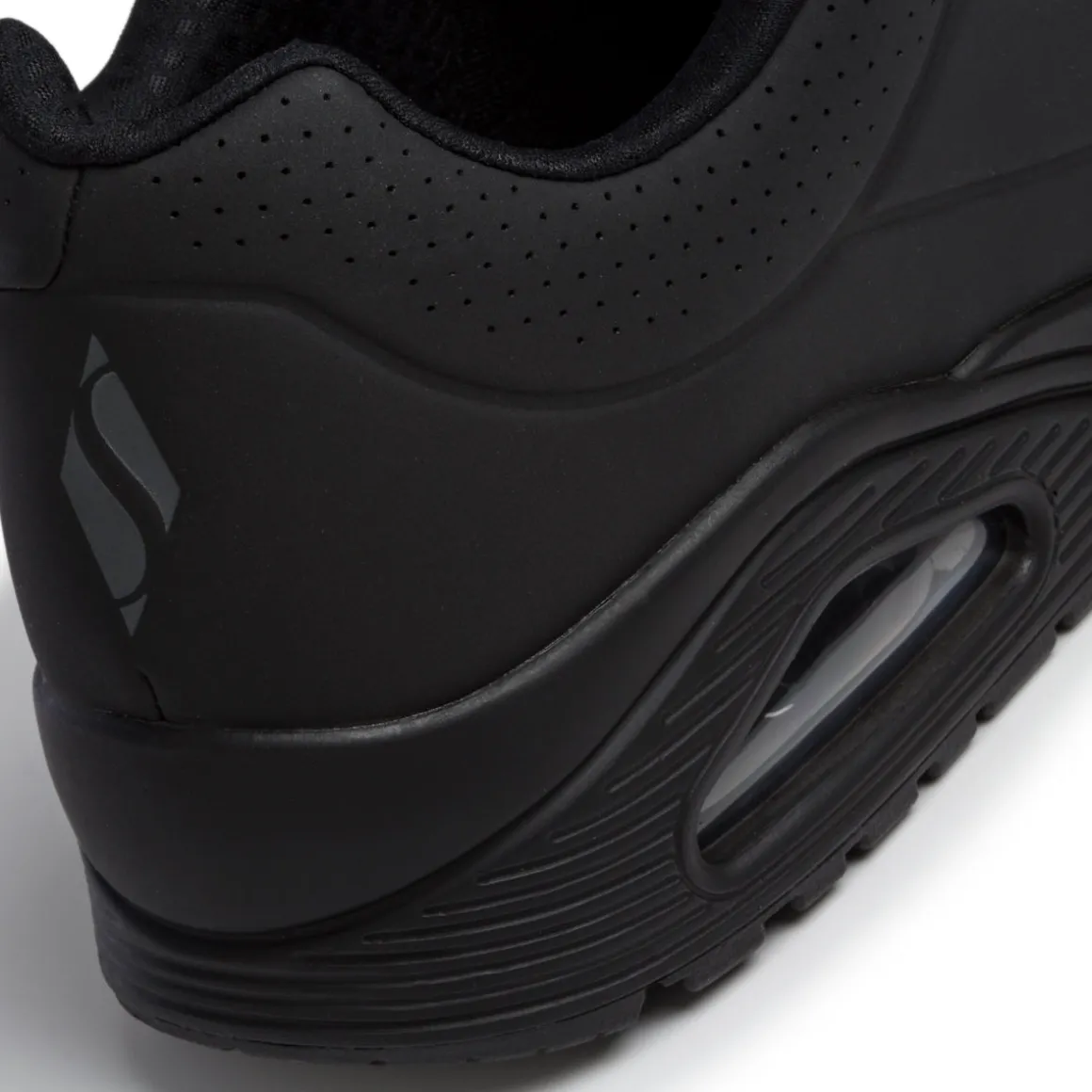 Sneakers da uomo nere con suola ad aria Skechers Uno