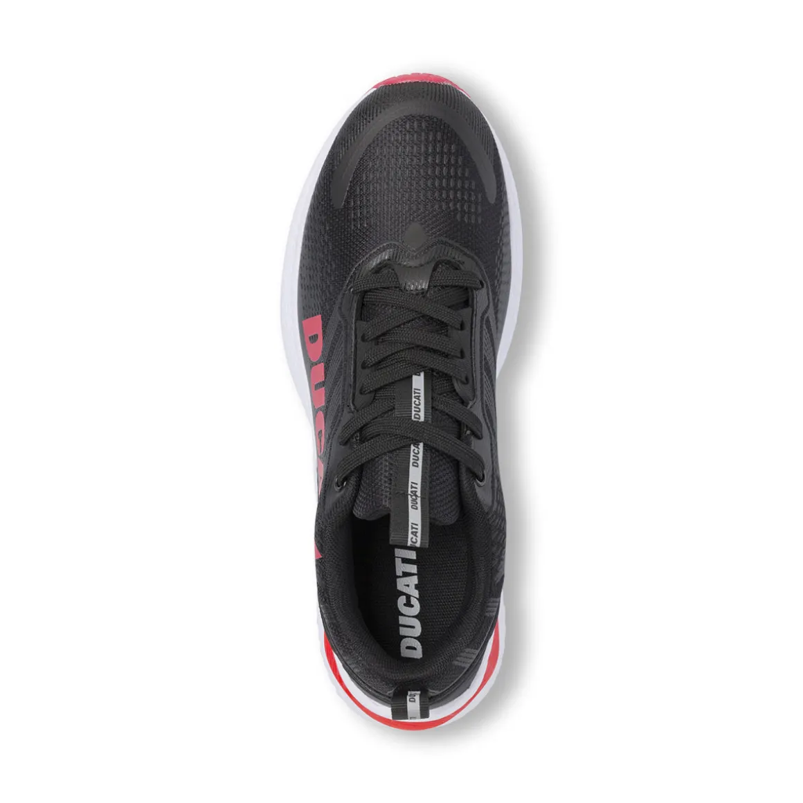 Sneakers da Uomo Nere con Maxi Logo Rosso e Suola Sportiva Ducati