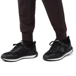 Sneakers da uomo nere con logo e dettagli grigi Tonino Lamborghini